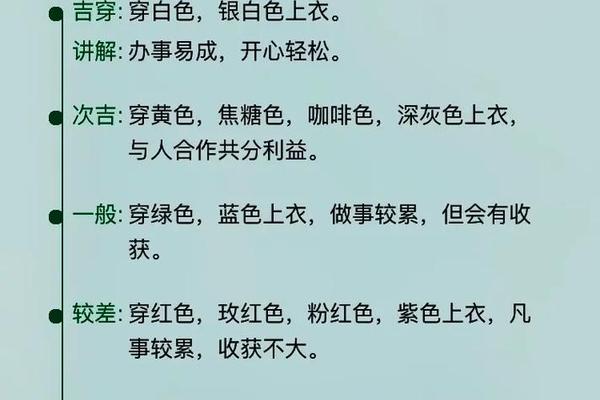 汉程穿衣颜色每日五行搭配、每日五行穿衣服颜色