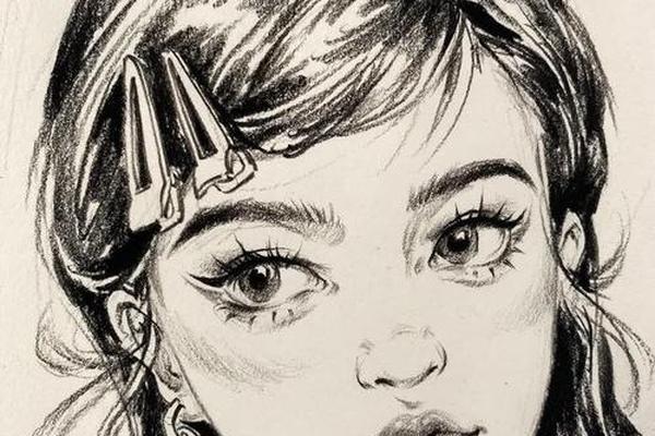 圆脸小姐姐画画教程;圆脸短发小姐姐