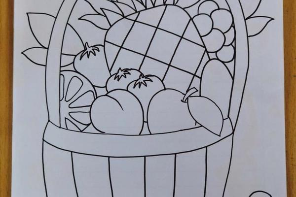 果篮水果搭配图片简笔画可爱、100种水果简笔画图片