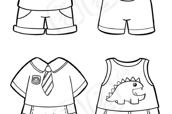 穿衣儿童简笔画 儿童漂亮衣服的图片