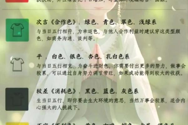 穿衣指南,今日穿衣五行颜色