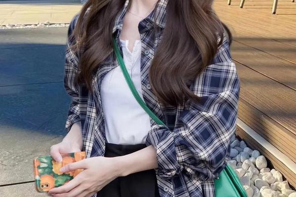 衬衫的穿法多种造型女图片-格子衬衫时尚穿法图片