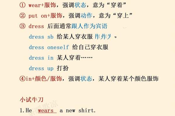 穿衣服的英语咋说;穿衣服英语怎么读