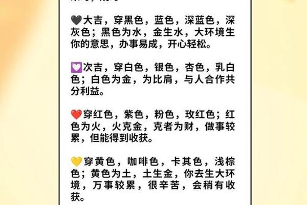 穿衣颜色每日五行_2025今日穿衣大吉颜色衣服图