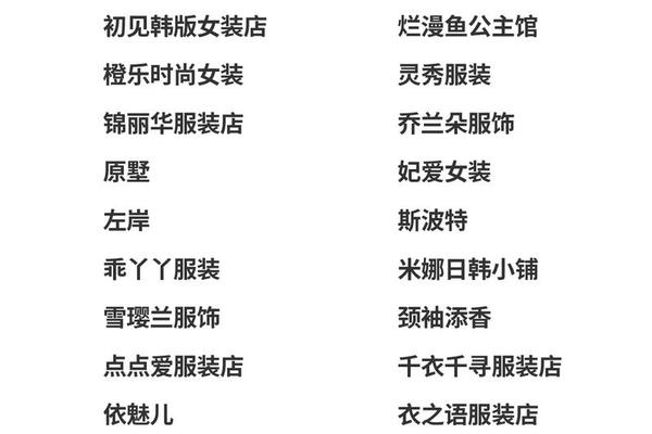 服装穿搭名字—有关穿搭的昵称