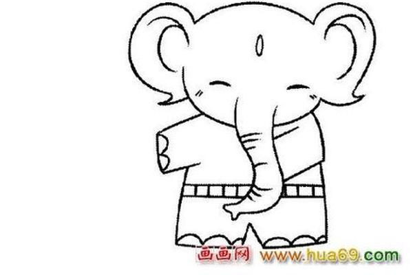穿衣服绘画-卡通动物穿衣服简笔画