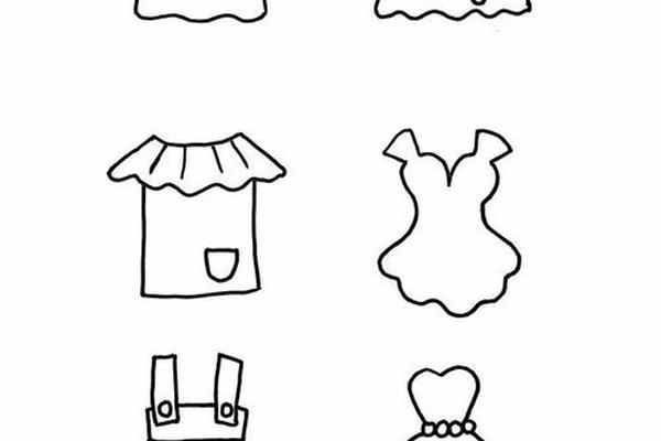 穿衣过程简笔画—儿童画衣服简笔画