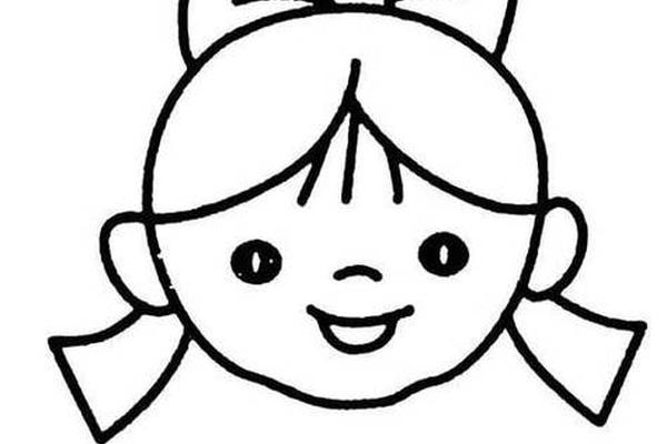 圆脸小姑娘简笔画-小女孩的脸简笔画